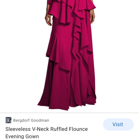 NWT Halston Heritage dress long evening gown maxi v-neck ruffle flounce 6 - Picture 8 of 8